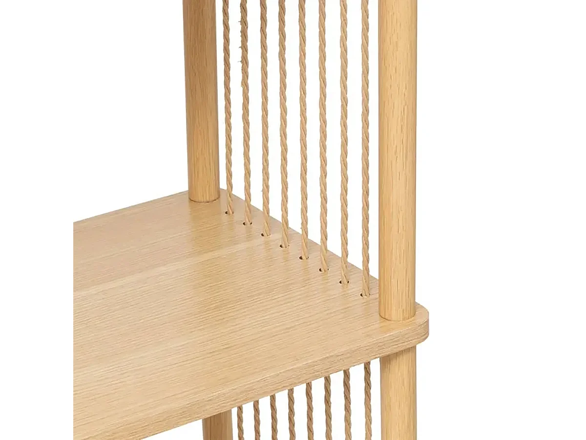 Etagère droite à 4 niveaux effet bois clair - Longueur 60 x Profondeur 30 x Hauteur 110 cm