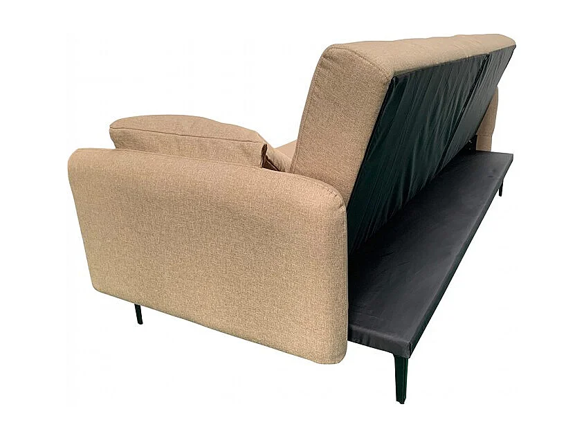 Canapé-lit Clic-Clac (105x200cm) en tissu marron - Longueur 200 x Hauteur 80 x Profondeur 76 cm