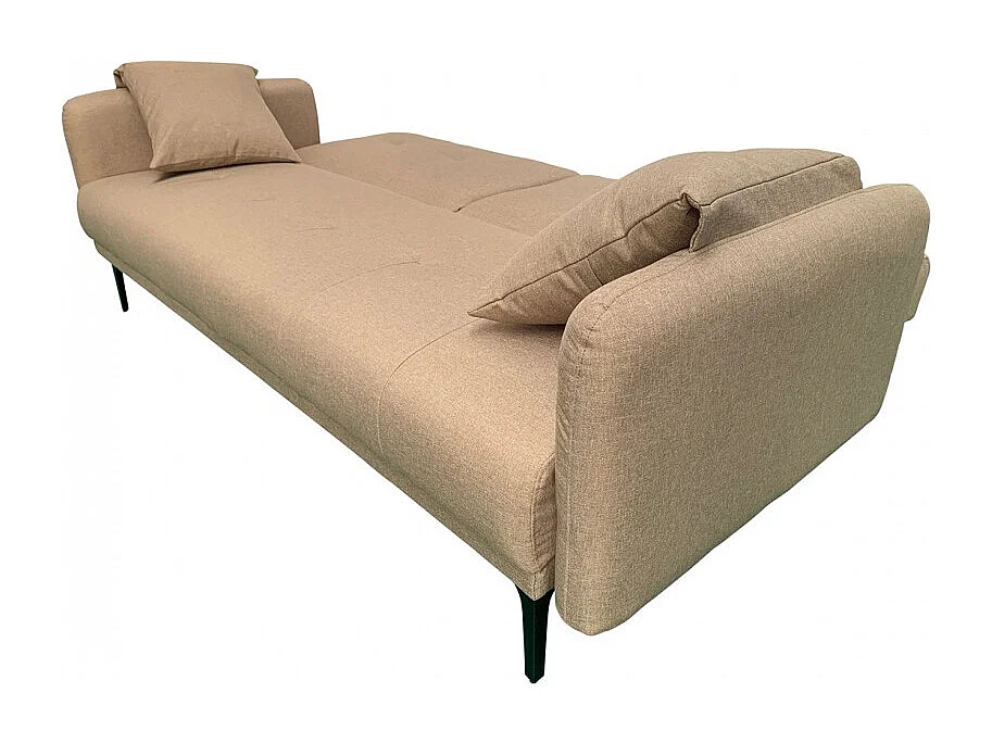 Canapé-lit Clic-Clac (105x200cm) en tissu marron - Longueur 200 x Hauteur 80 x Profondeur 76 cm