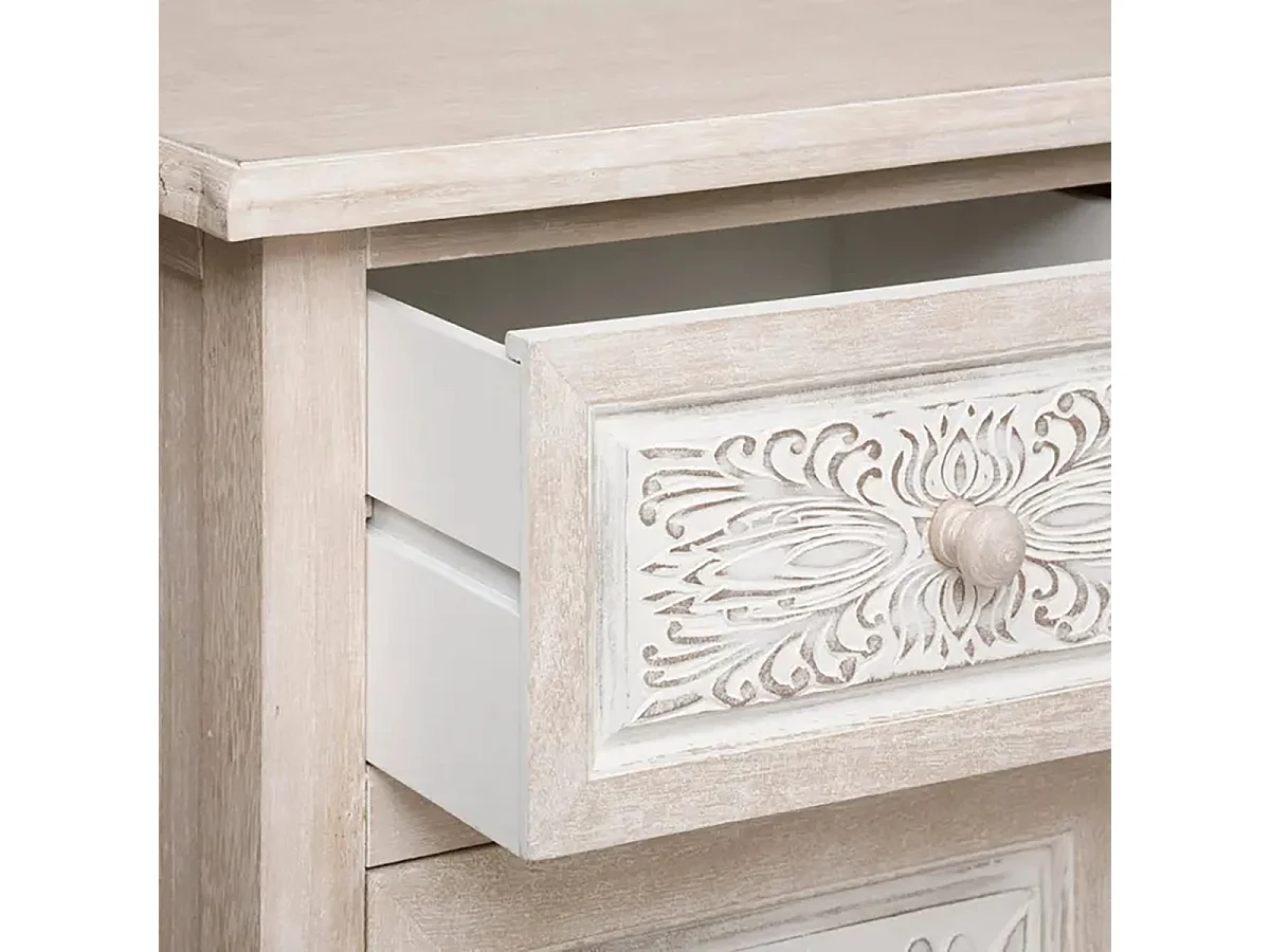 Buffet meuble de rangement 2 portes et 2 tiroirs - Longueur 80 x Profondeur 34 x Hauteur 85 cm