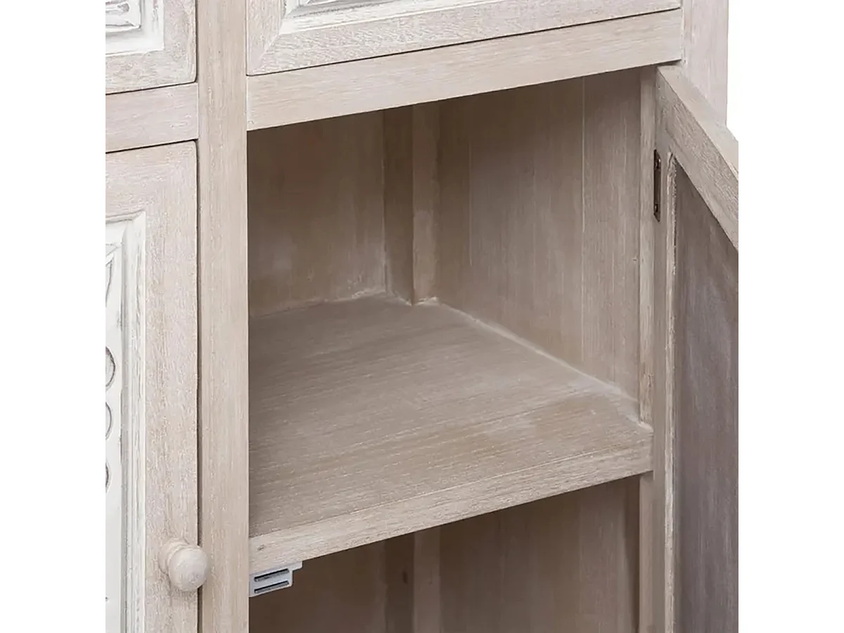 Buffet meuble de rangement 2 portes et 2 tiroirs - Longueur 80 x Profondeur 34 x Hauteur 85 cm