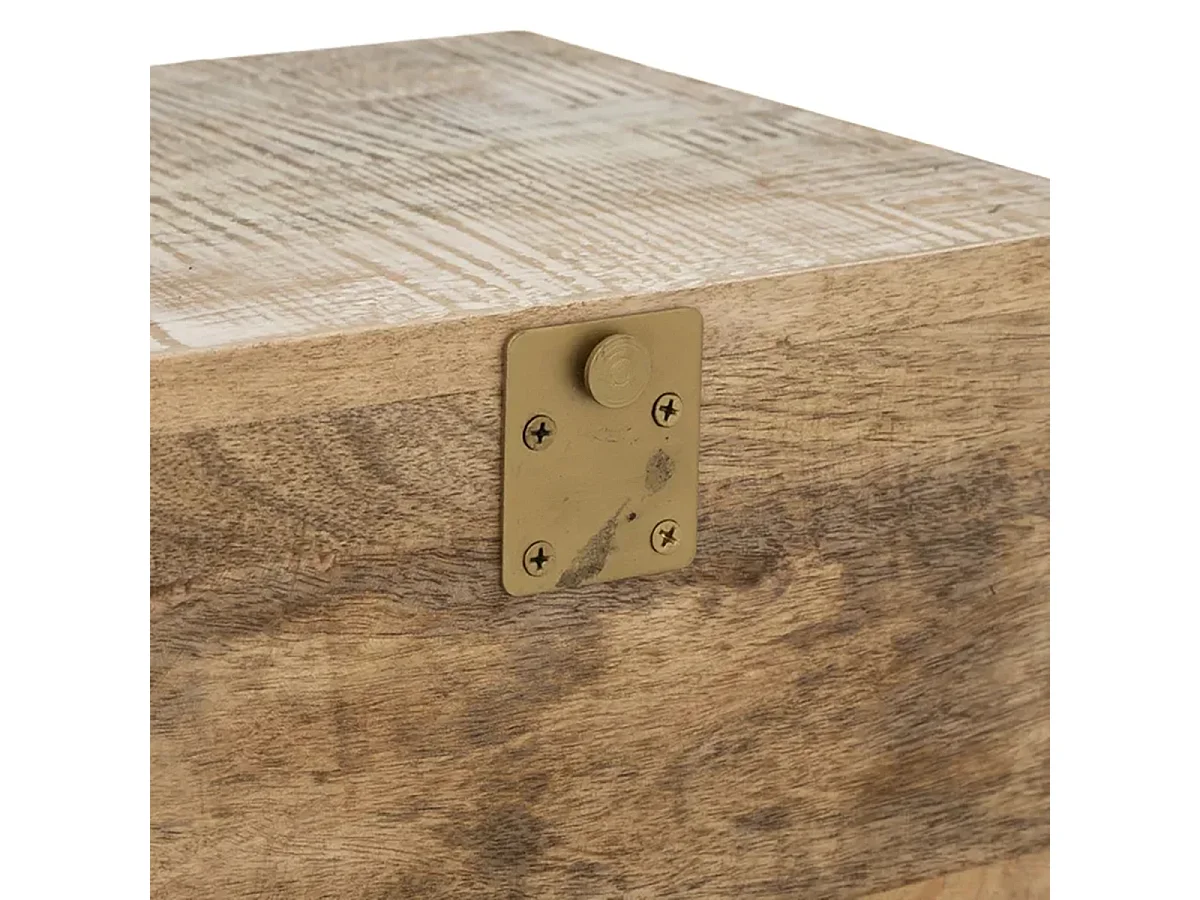 Chiffonnier 6 tiroirs en bois de manguier coloris sable - Longueur 50 x Profondeur 30 x Hauteur 122 cm