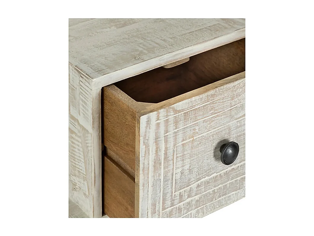 Chiffonnier 6 tiroirs en bois de manguier coloris sable - Longueur 50 x Profondeur 30 x Hauteur 122 cm