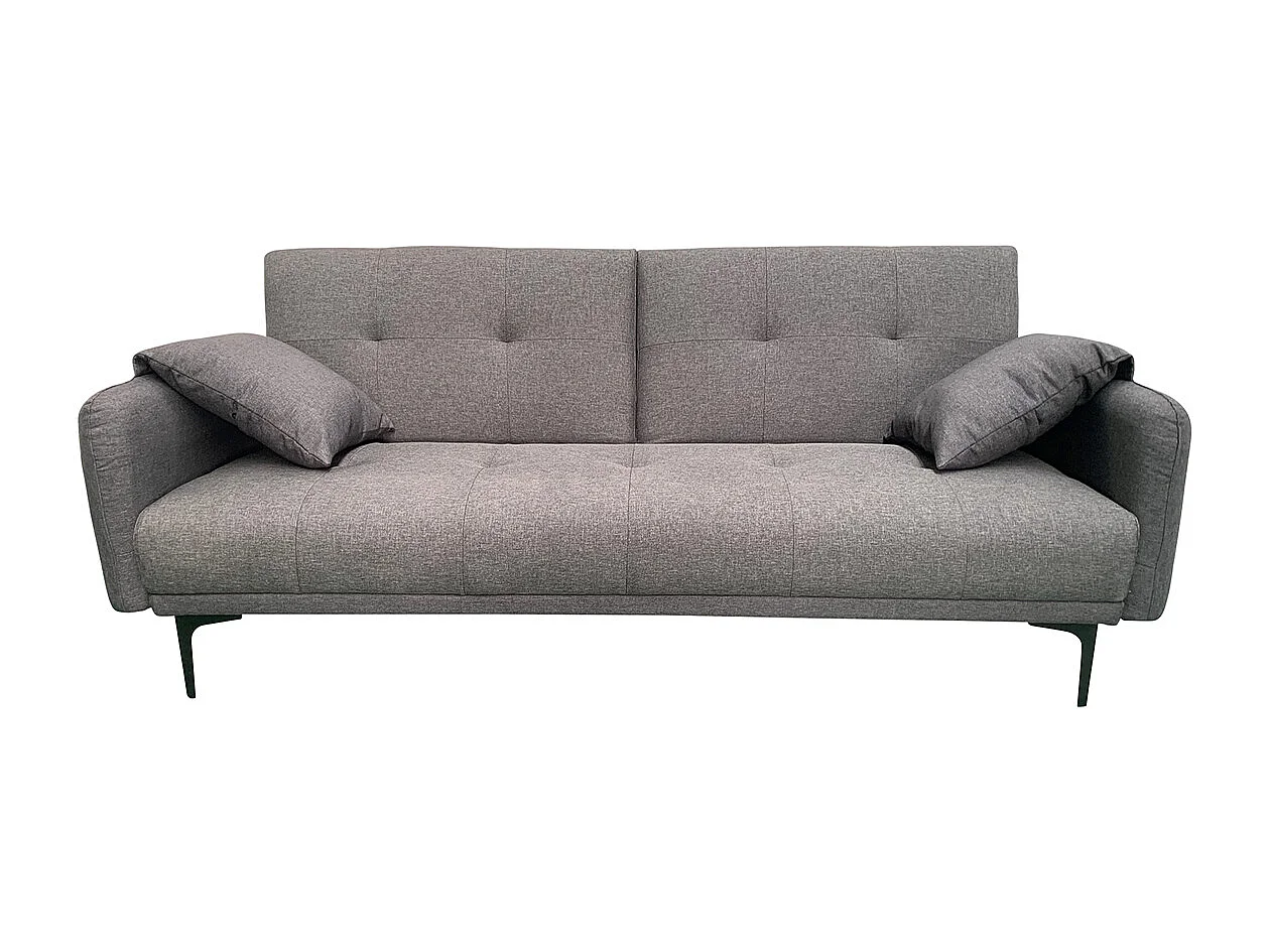 Canapé-lit Sofa Clic-Clac (105x200cm) en tissu gris - Longueur 200 x Hauteur 80 x Profondeur 76 cm