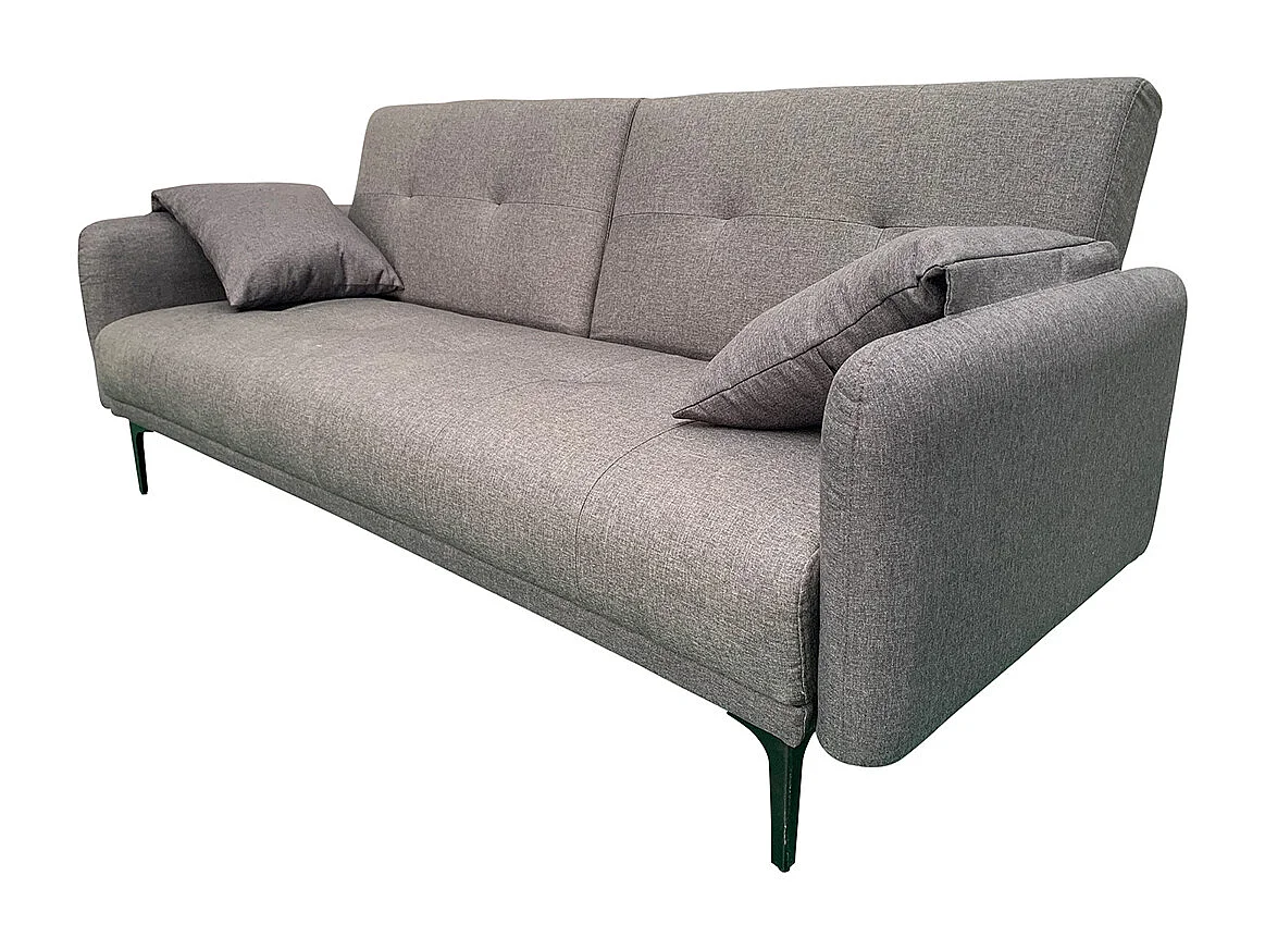 Canapé-lit Sofa Clic-Clac (105x200cm) en tissu gris - Longueur 200 x Hauteur 80 x Profondeur 76 cm