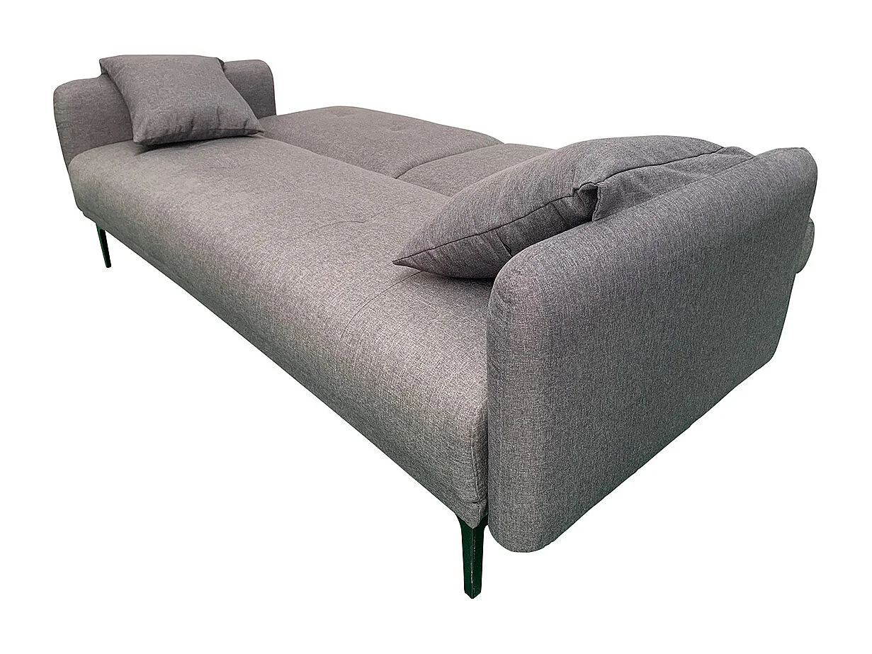 Canapé-lit Sofa Clic-Clac (105x200cm) en tissu gris - Longueur 200 x Hauteur 80 x Profondeur 76 cm