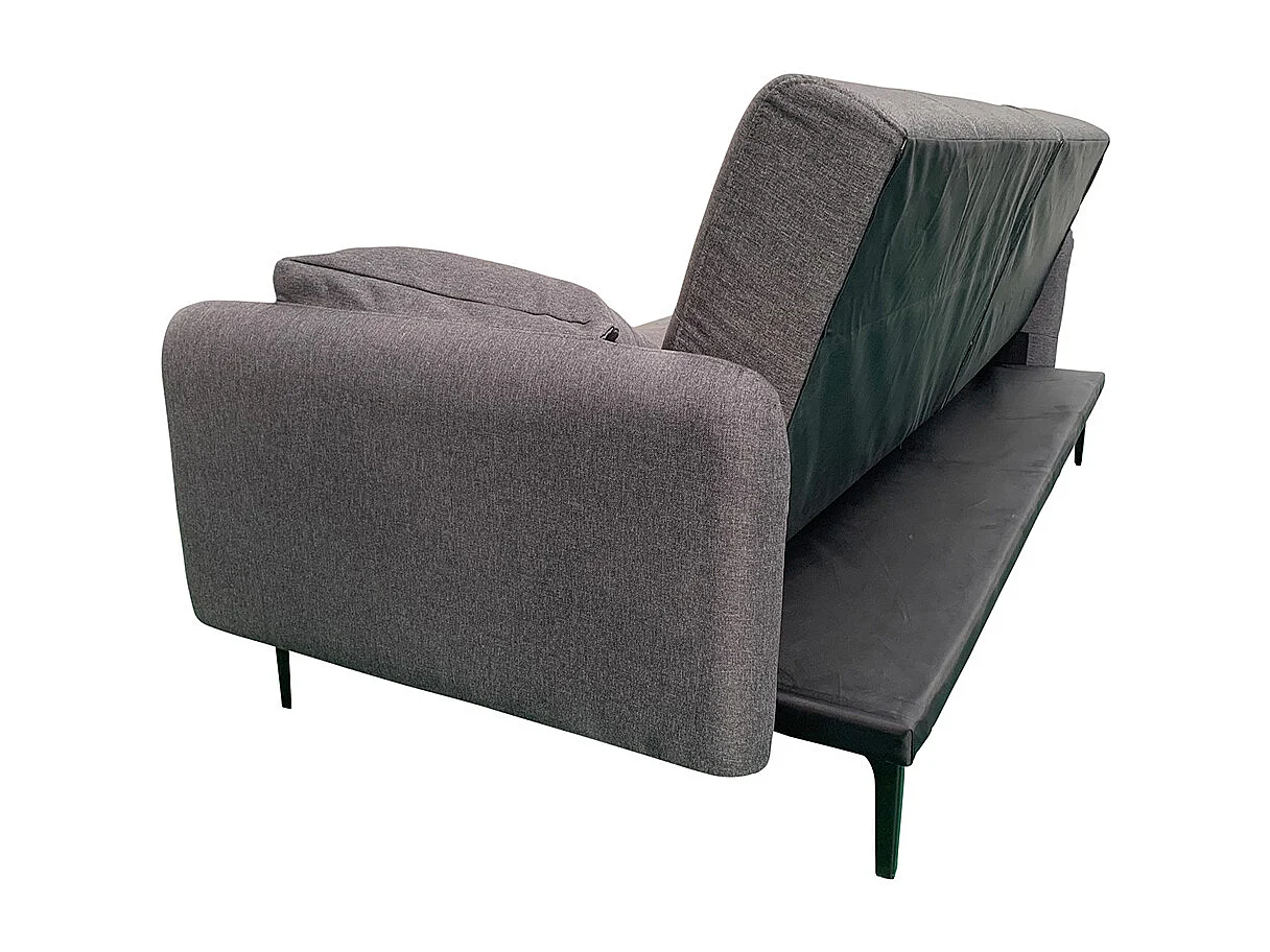 Canapé-lit Sofa Clic-Clac (105x200cm) en tissu gris - Longueur 200 x Hauteur 80 x Profondeur 76 cm