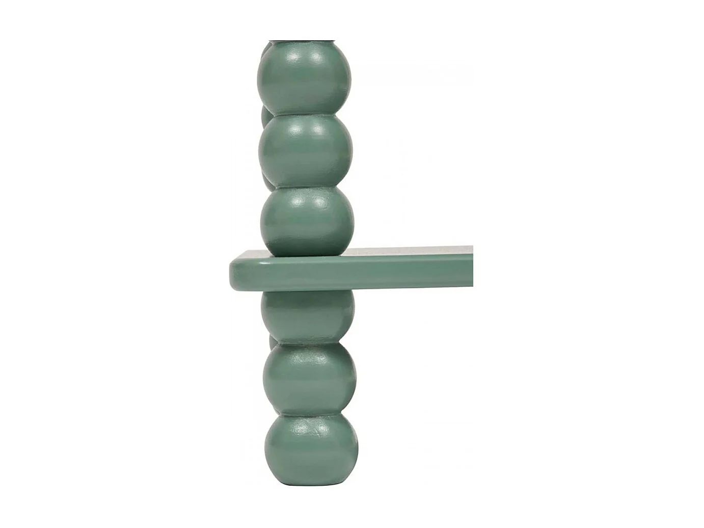 Table d'appoint table café avec 1 étagère et des pieds boules, coloris Vert Olive - Longueur 40 x Profondeur 40 x Hauteur 45 cm