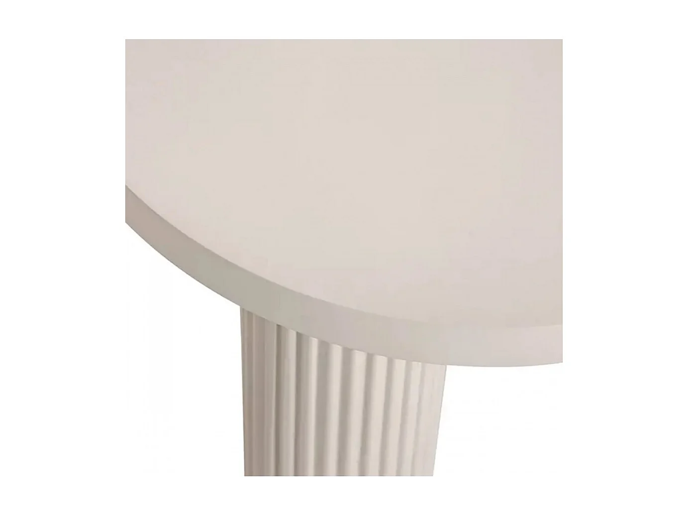 Table à café Table d'appoint ronde avec 3 pieds effet cannelé, coloris Ivoire - Diamètre 40 x Hauteur 45 cm