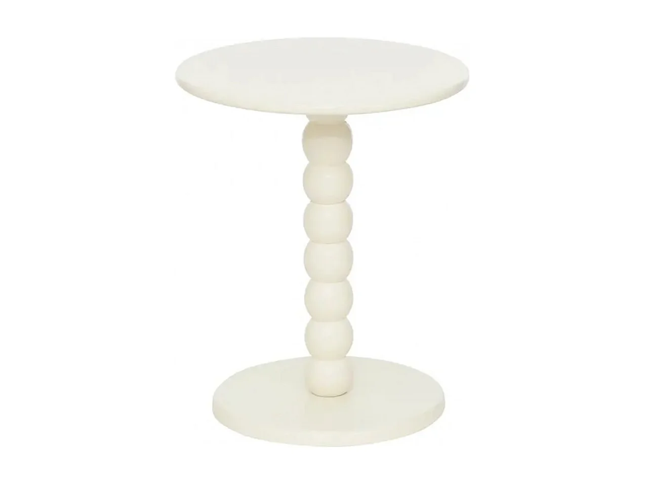 Table à café Table d'appoint ronde finition matte, coloris ivoire - Diamètre 38 x Hauteur 46,5 cm