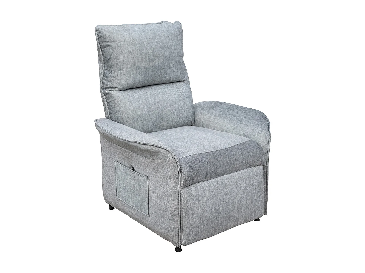 Fauteuil de relaxation inclinable électrique couleur gris clair - Longueur 80 x Hauteur 102 x Profondeur 71 cm