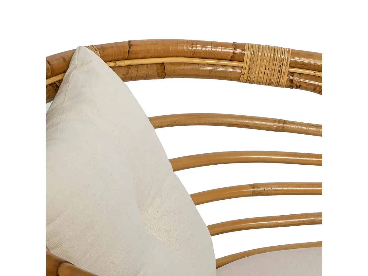 Fauteuil en rotin avec cousins coloris Blanc - Longueur 78 x Profondeur 84 x Hauteur 75 cm