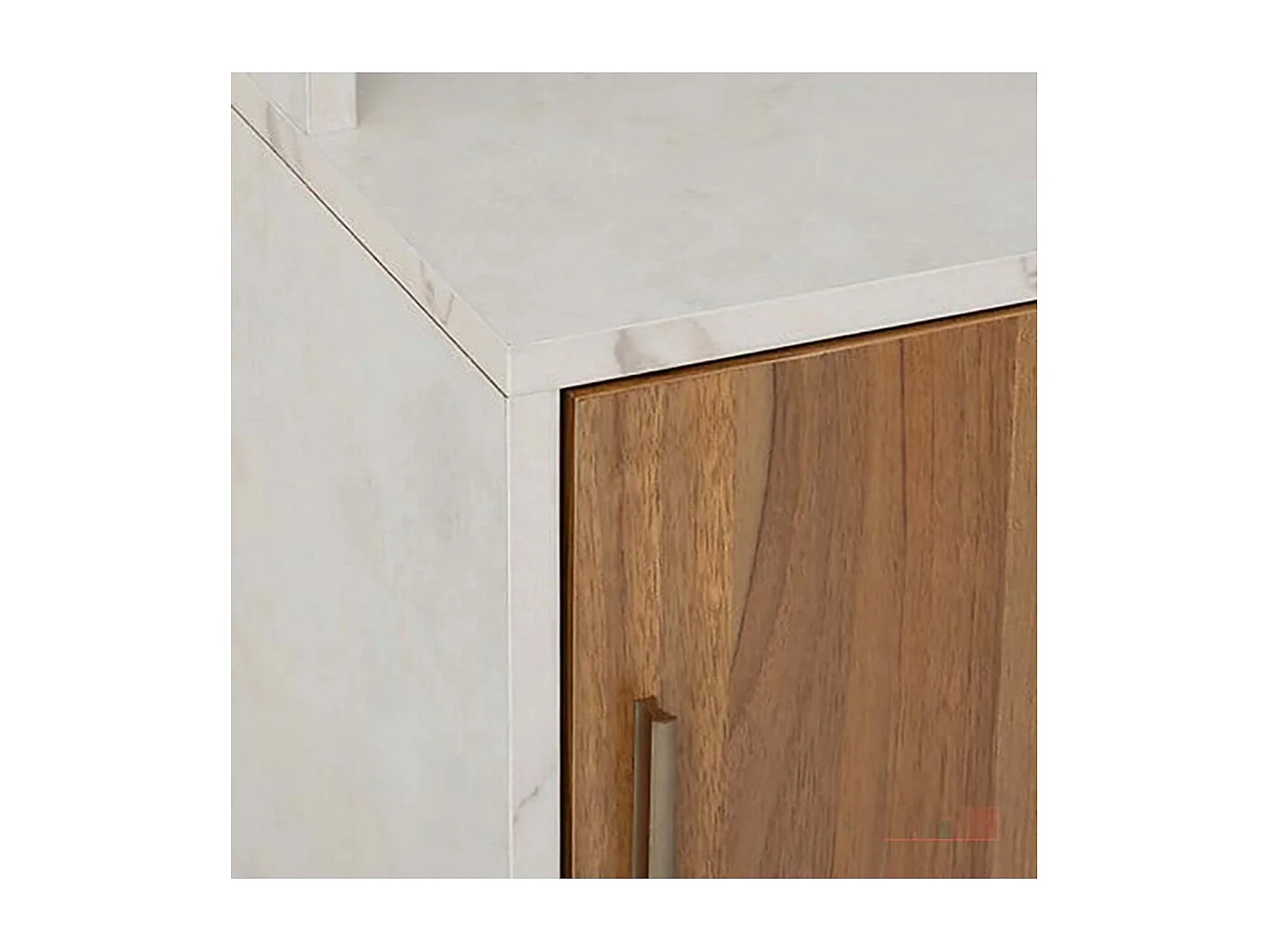 Meuble Colonne de Rangement avec une porte et 3 niches, coloris marron/blanc - Longueur 38 x Profondeur 30 x Hauteur 168 cm