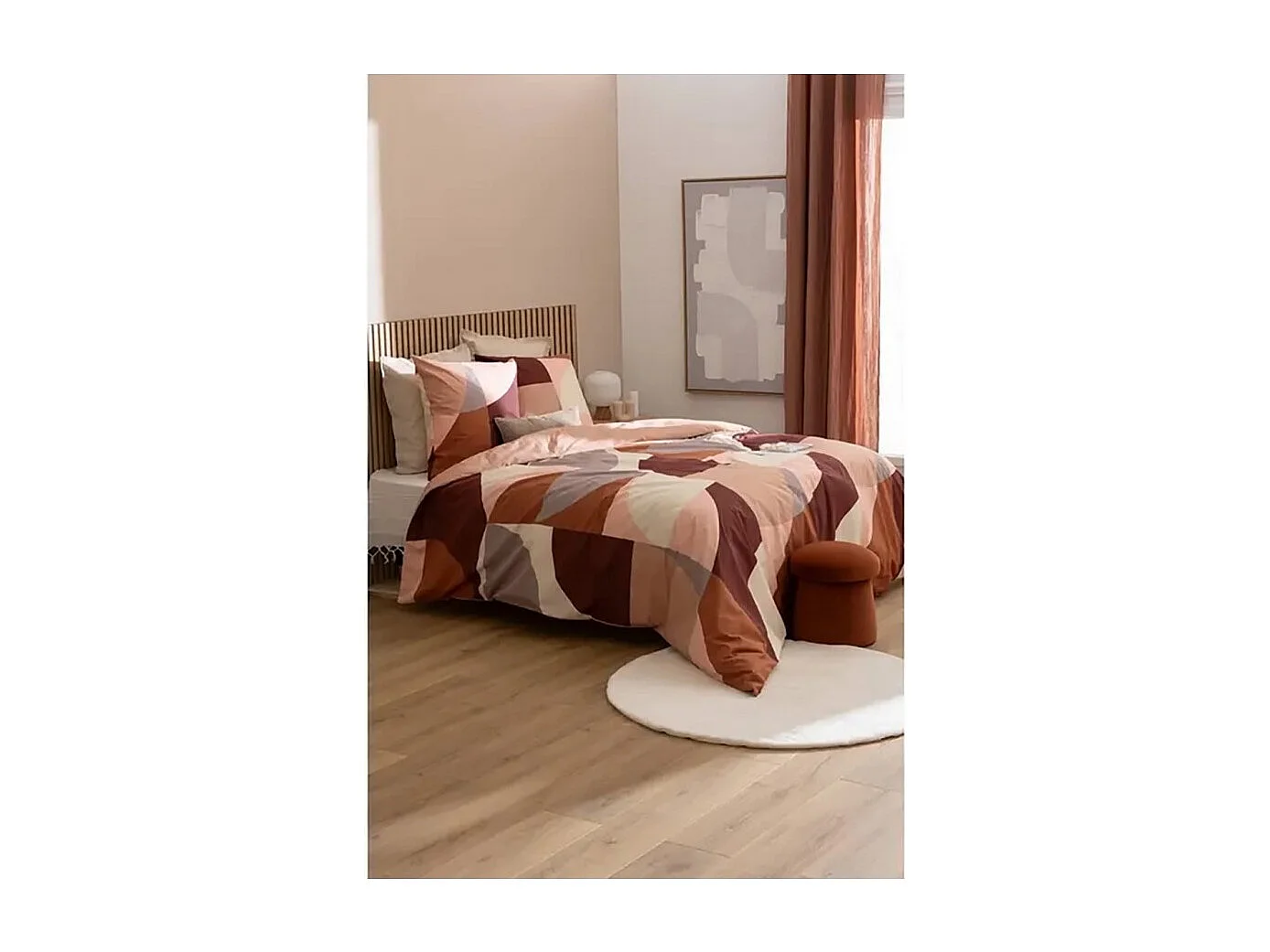 Pouf siège d'appoint format champignon en velours, coloris ambre - Diamètre 37 x Hauteur 40 cm