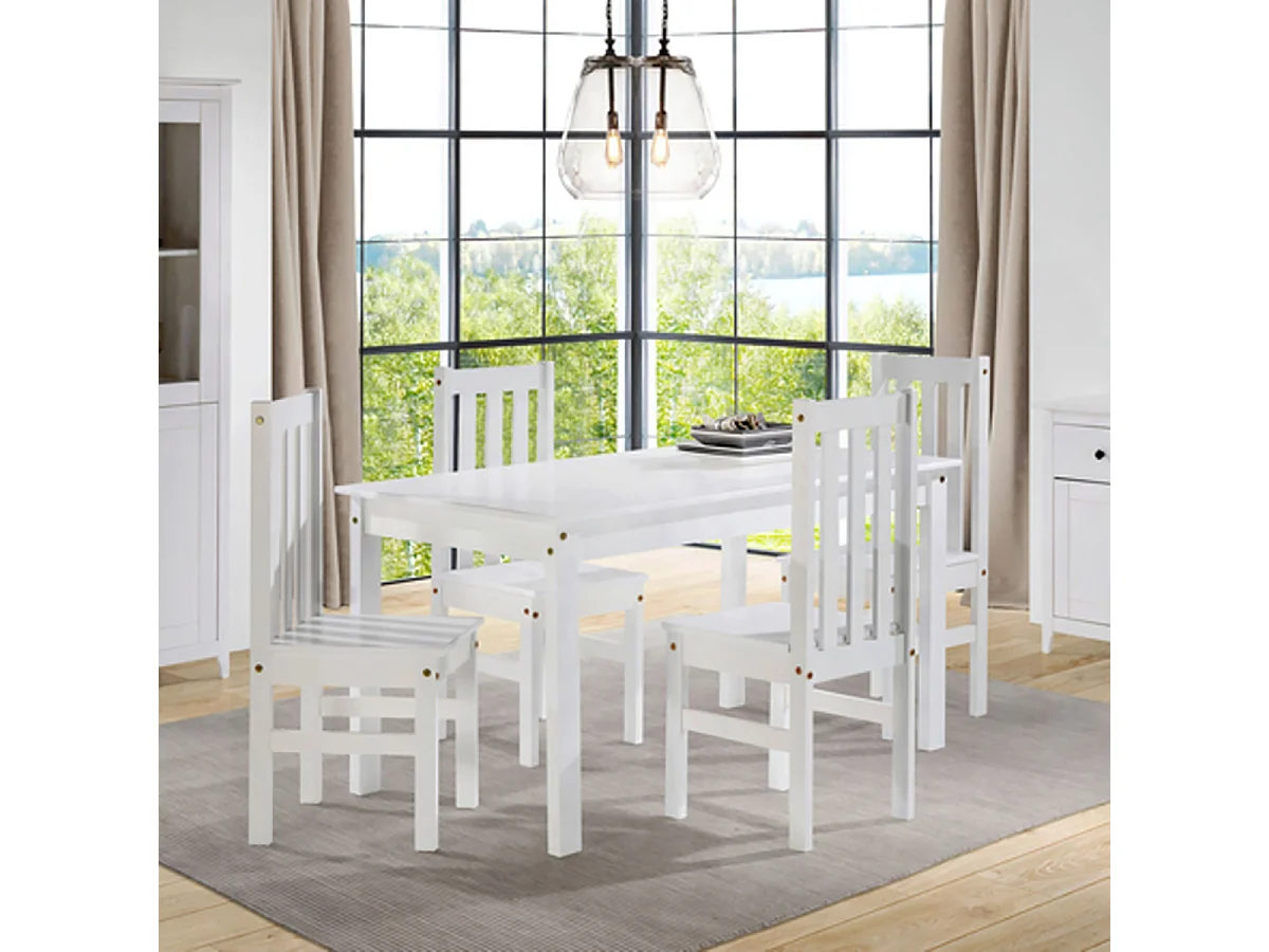 Table à manger coloris Blanc - Hauteur 150 x Longueur 135 x Profondeur 65 cm