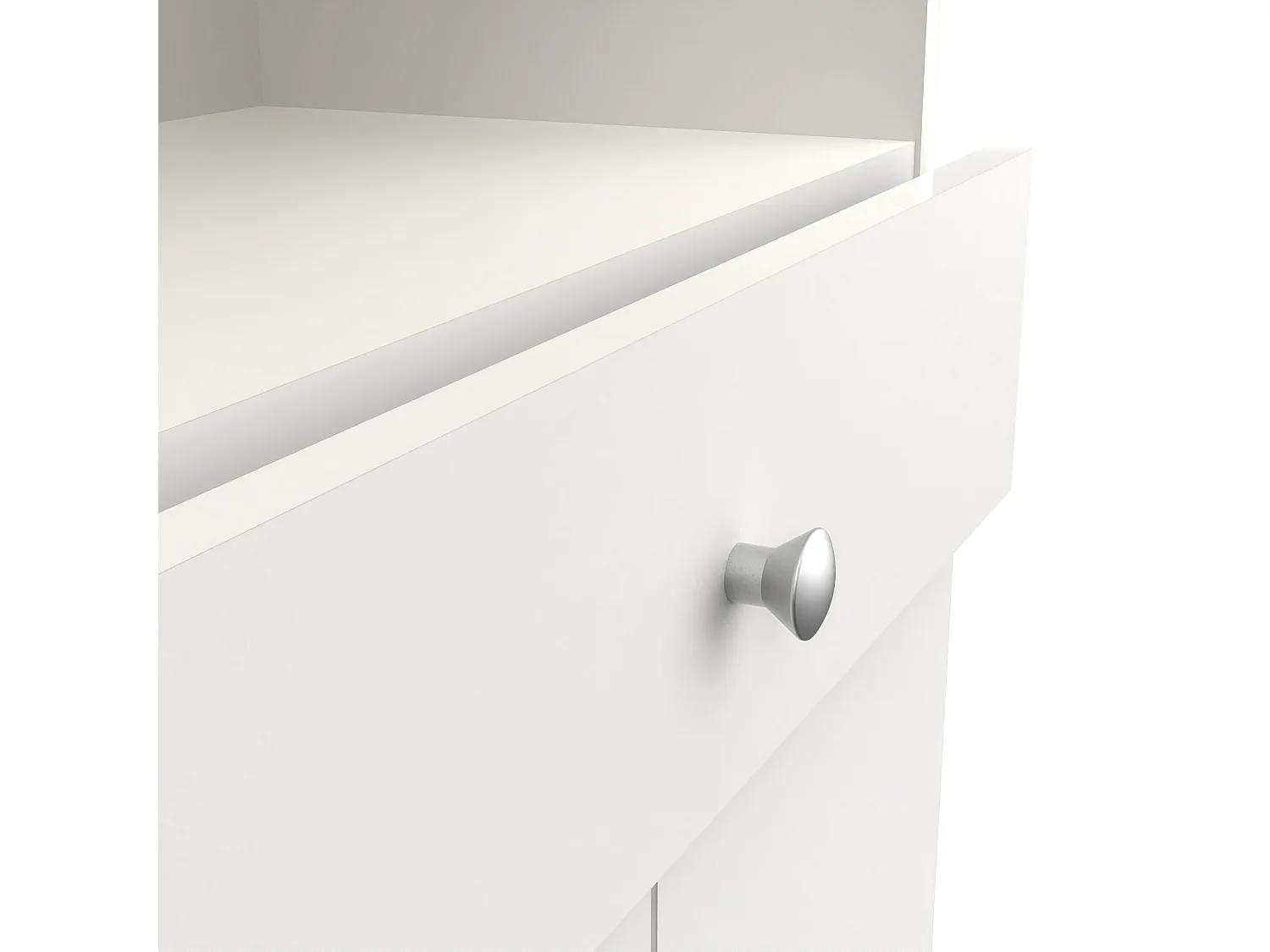 Armoire colonne de salle de bain avec miroir 5 portes et 1 tiroir coloris blanc mat - Largeur 82 x Profondeur 32 x Hauteur 180 cm