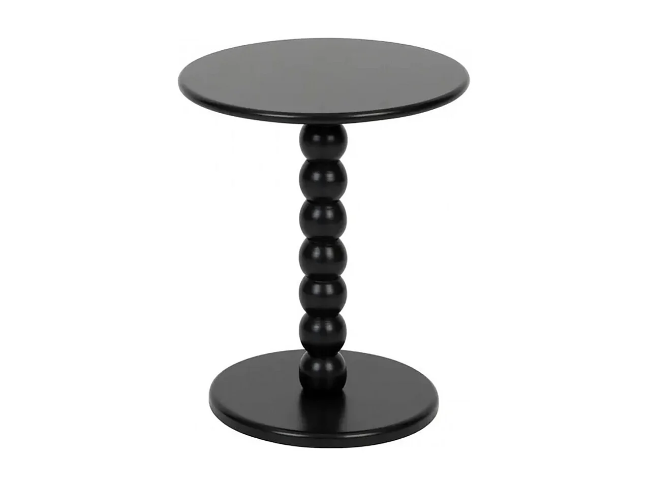 Table à café Table d'appoint ronde finition matte, coloris noir - Diamètre 38 x Hauteur 46,5 cm