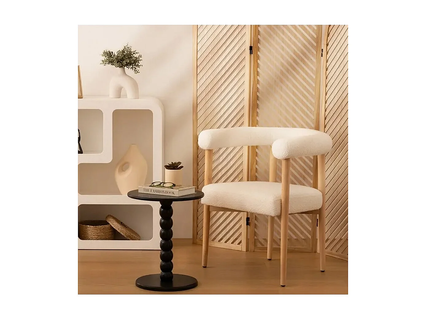 Table à café Table d'appoint ronde finition matte, coloris noir - Diamètre 38 x Hauteur 46,5 cm
