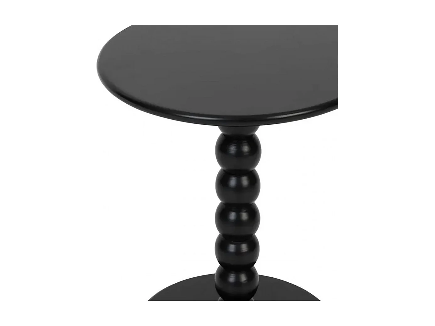 Table à café Table d'appoint ronde finition matte, coloris noir - Diamètre 38 x Hauteur 46,5 cm