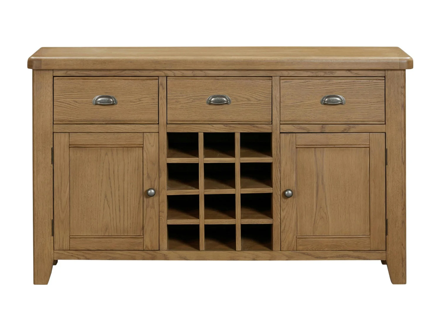 Buffet chêne campagne chic avec casier bouteilles VALMONT