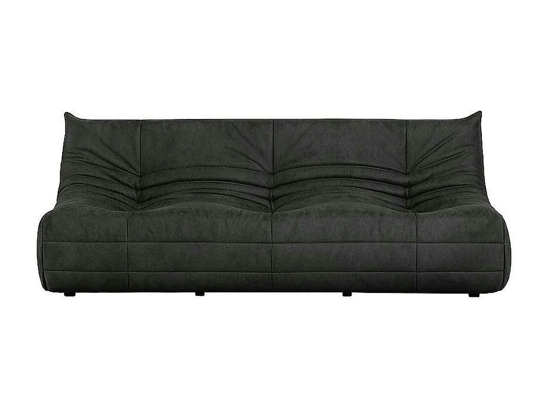Canapé 3 places gris sombre en tissu plissé 210 cm ARVEN