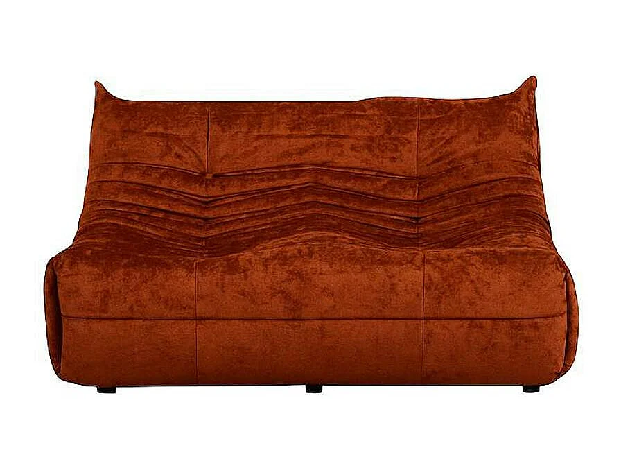 Canapé 2 places velours rouille plissé 145 cm ARVEN