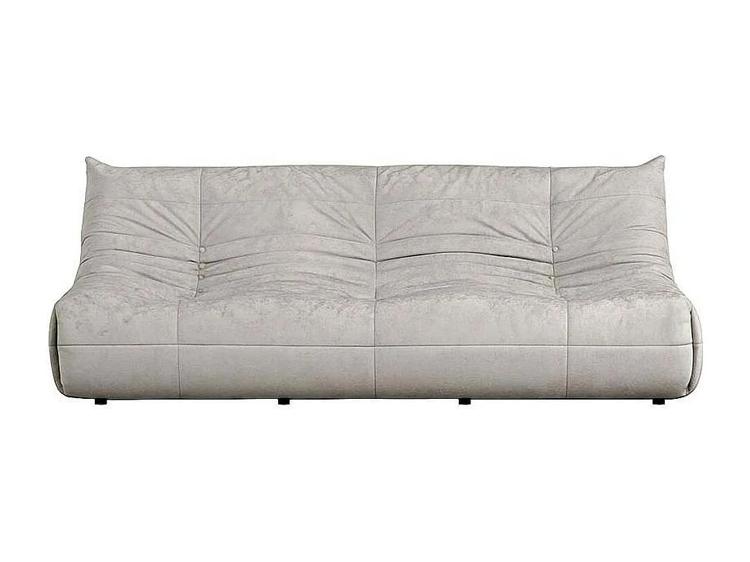 Canapé 3 places blanc en tissu plissé 210 cm ARVEN