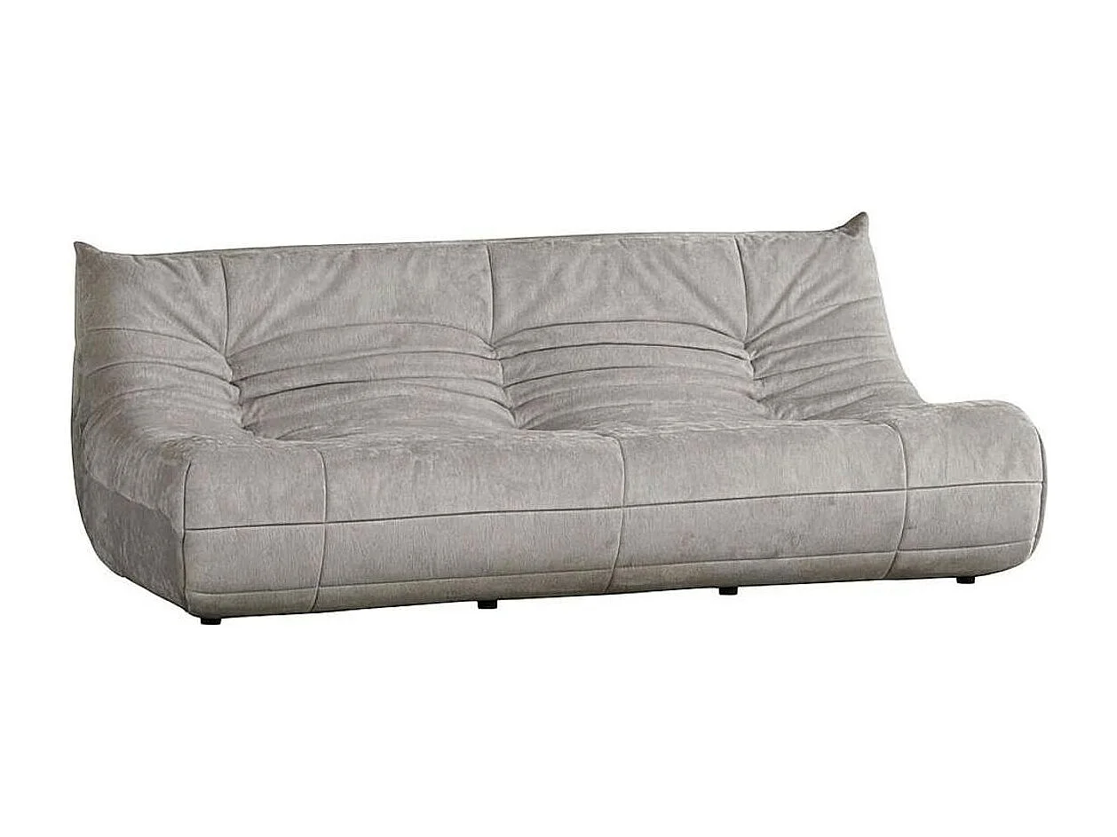 Canapé 3 places blanc en tissu plissé 210 cm ARVEN