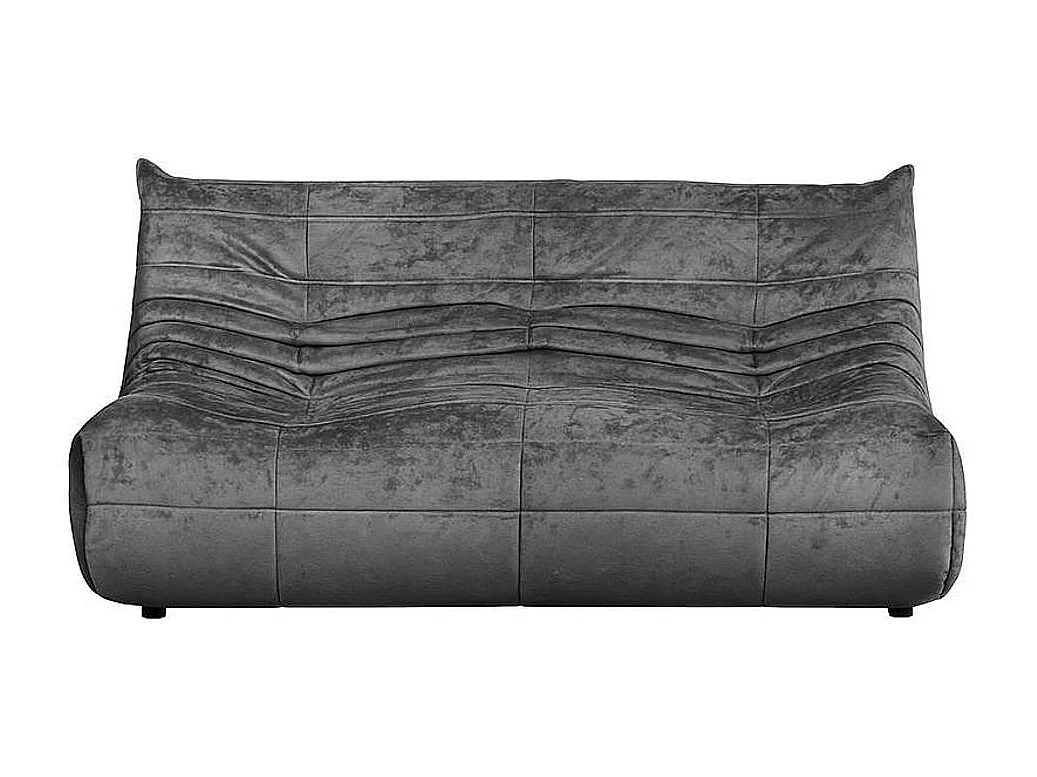 Canapé 2 places gris sombre tissu plissé 145 cm ARVEN