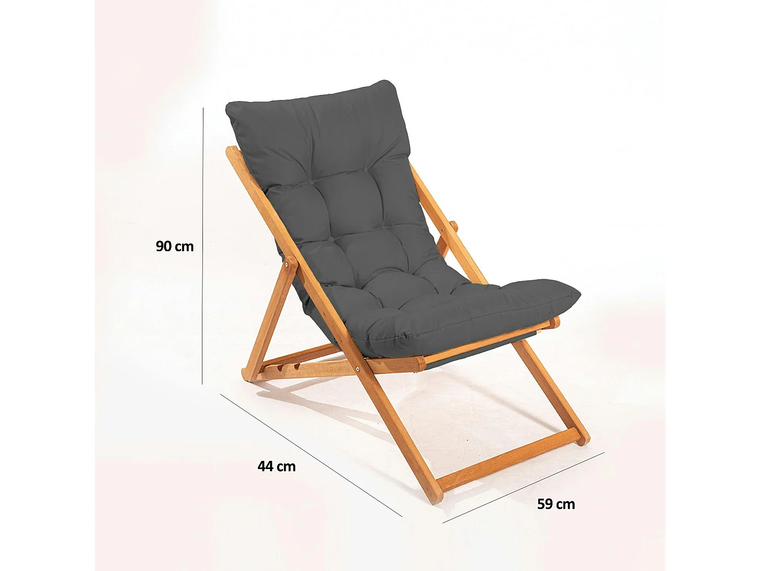 Chilienne grise confort - pliante, inclinable SORA