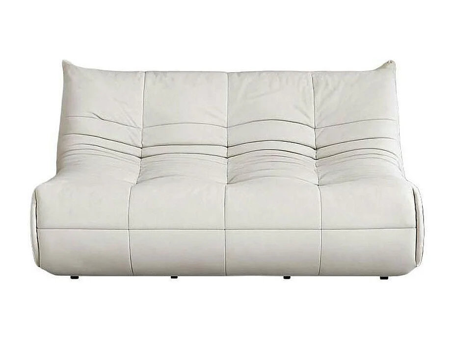 Canapé 2 places blanc en tissu plissé 145 cm ARVEN