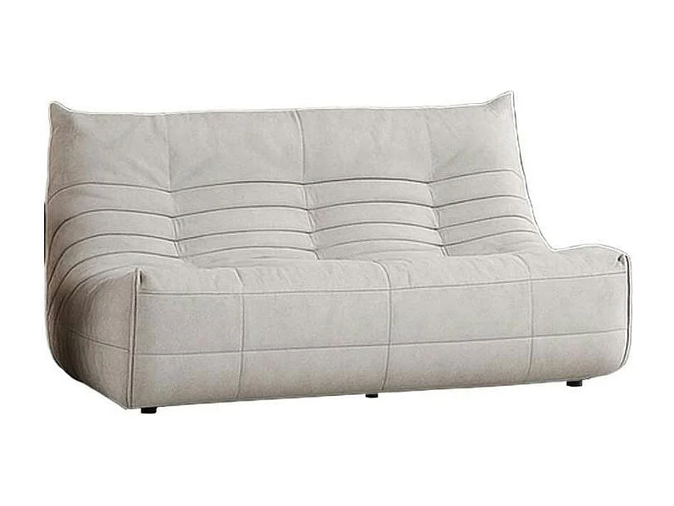 Canapé 2 places blanc en tissu plissé 145 cm ARVEN