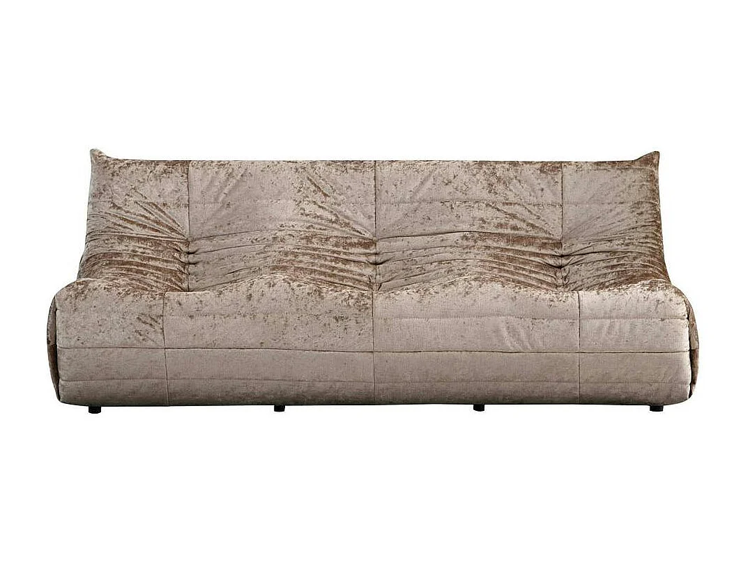 Canapé 3 places beige en tissu plissé 210 cm ARVEN