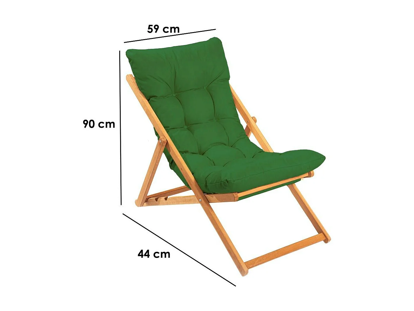Chilienne verte confort - pliante, inclinable SORA