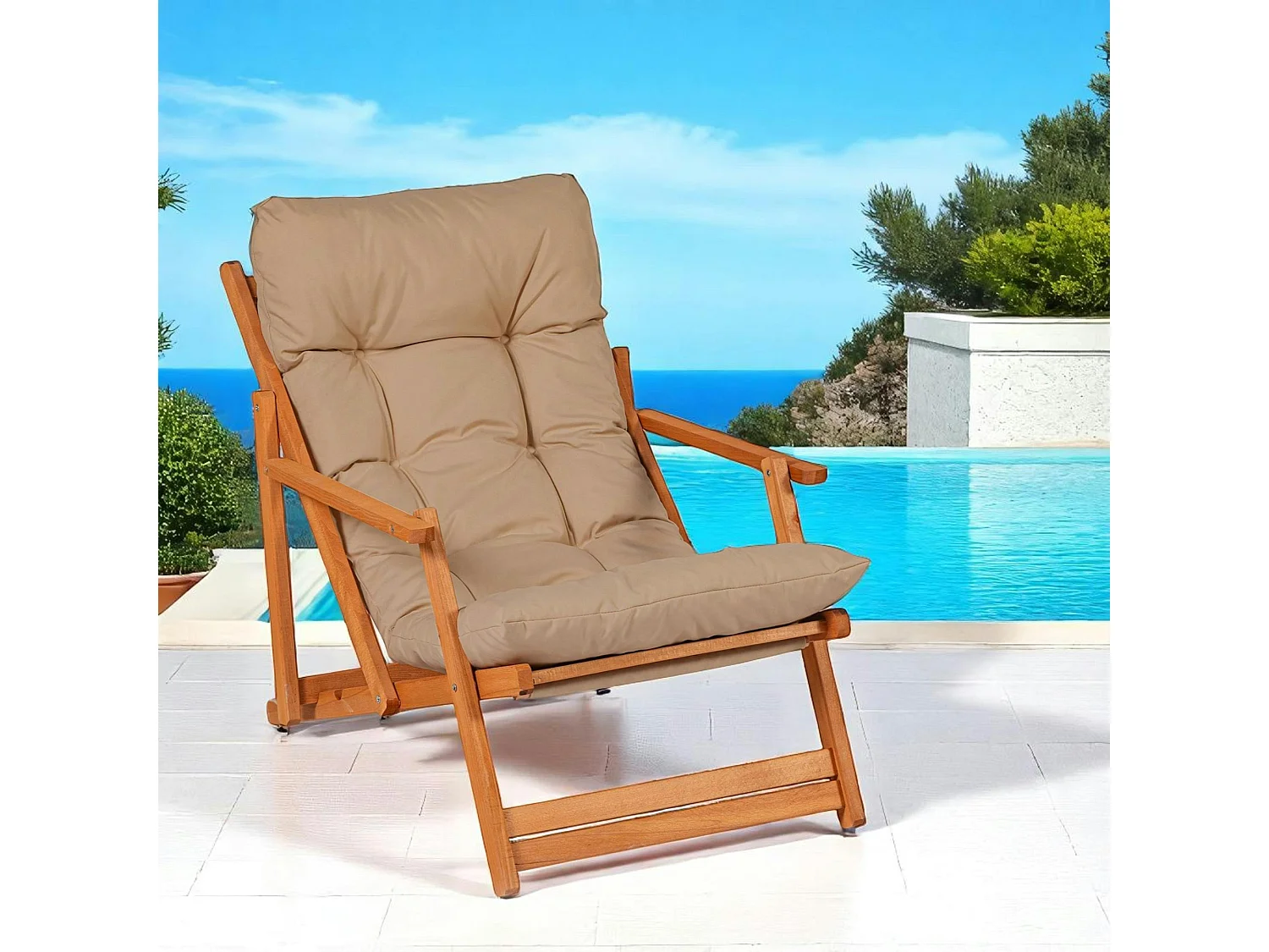 Chilienne taupe pliante - grand confort SORA