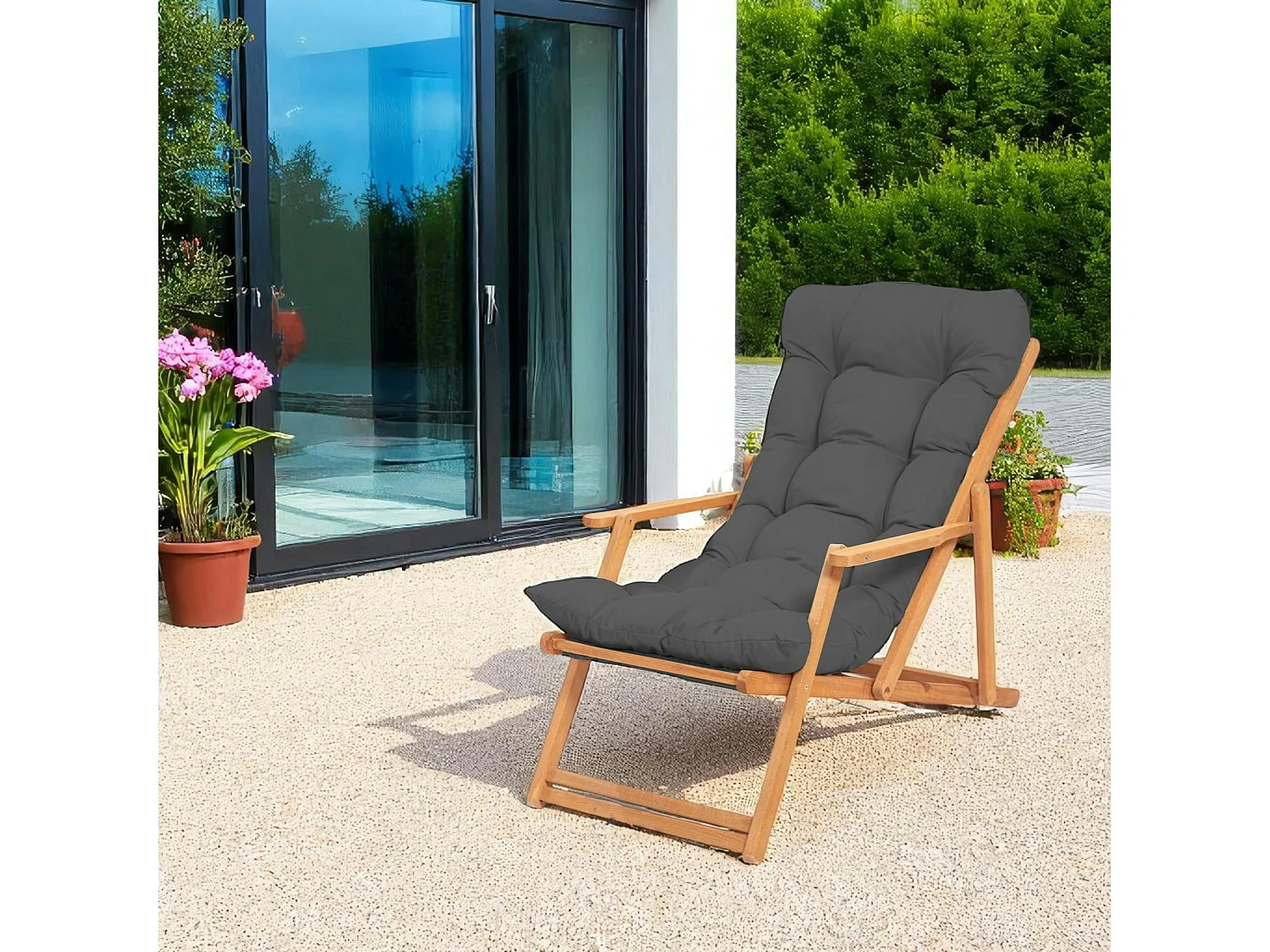Chilienne grise pliante - grand confort SORA