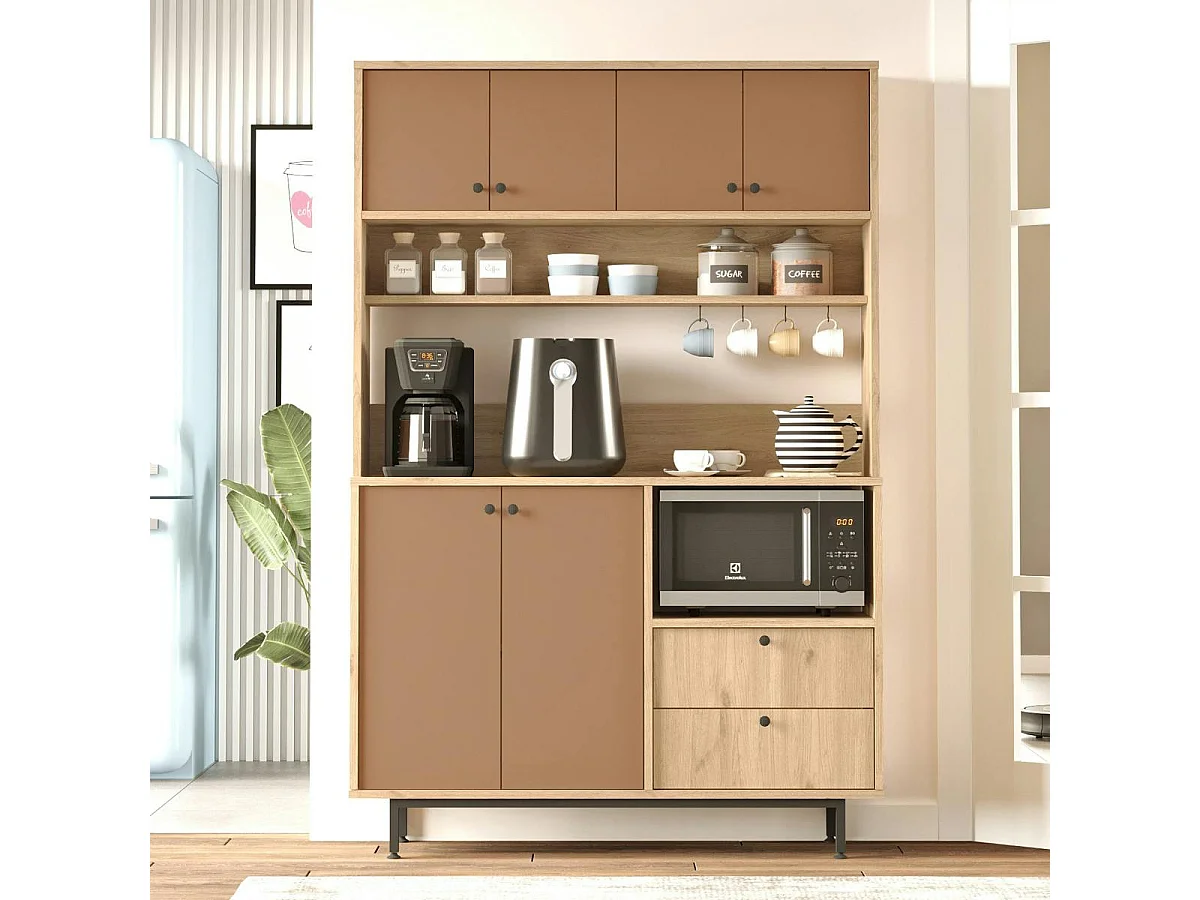 Buffet cuisine niche micro-ondes 6 portes L 120 cm JENA