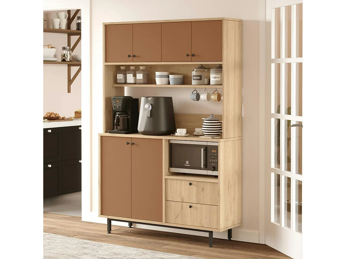 Buffet cuisine niche micro-ondes 6 portes L 120 cm JENA