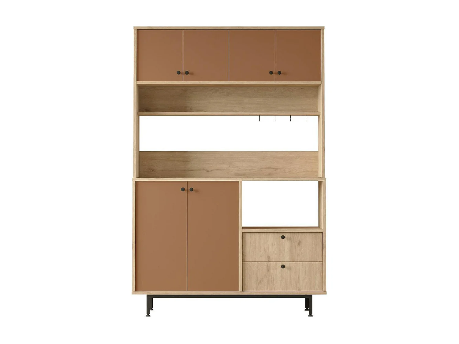 Buffet cuisine niche micro-ondes 6 portes L 120 cm JENA