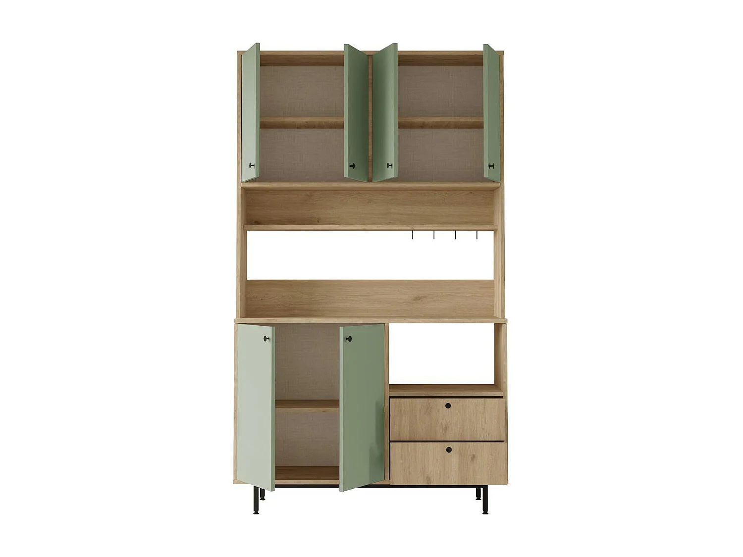 Buffet cuisine bohème niche micro-ondes H 205 cm JENA