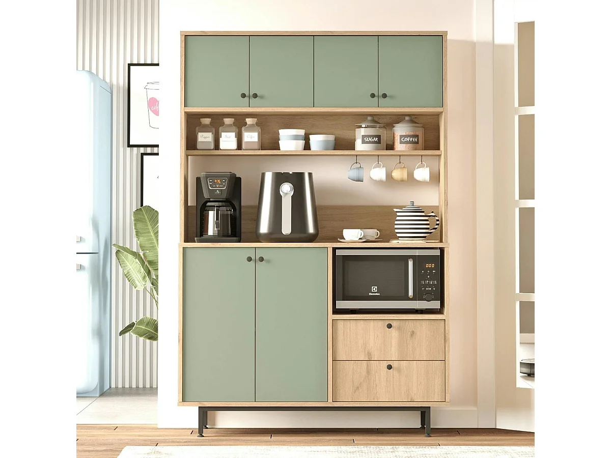 Buffet cuisine bohème niche micro-ondes L 120 cm JENA