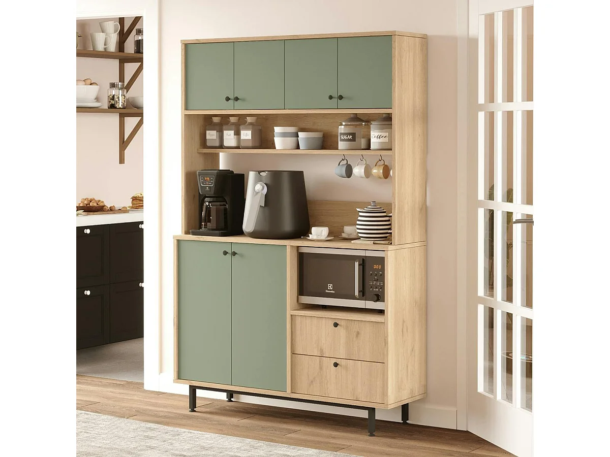 Buffet cuisine bohème niche micro-ondes L 120 cm JENA