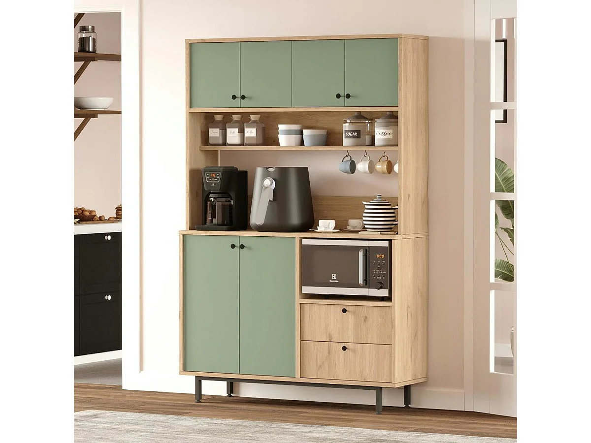 Buffet cuisine bohème niche micro-ondes L 120 cm JENA