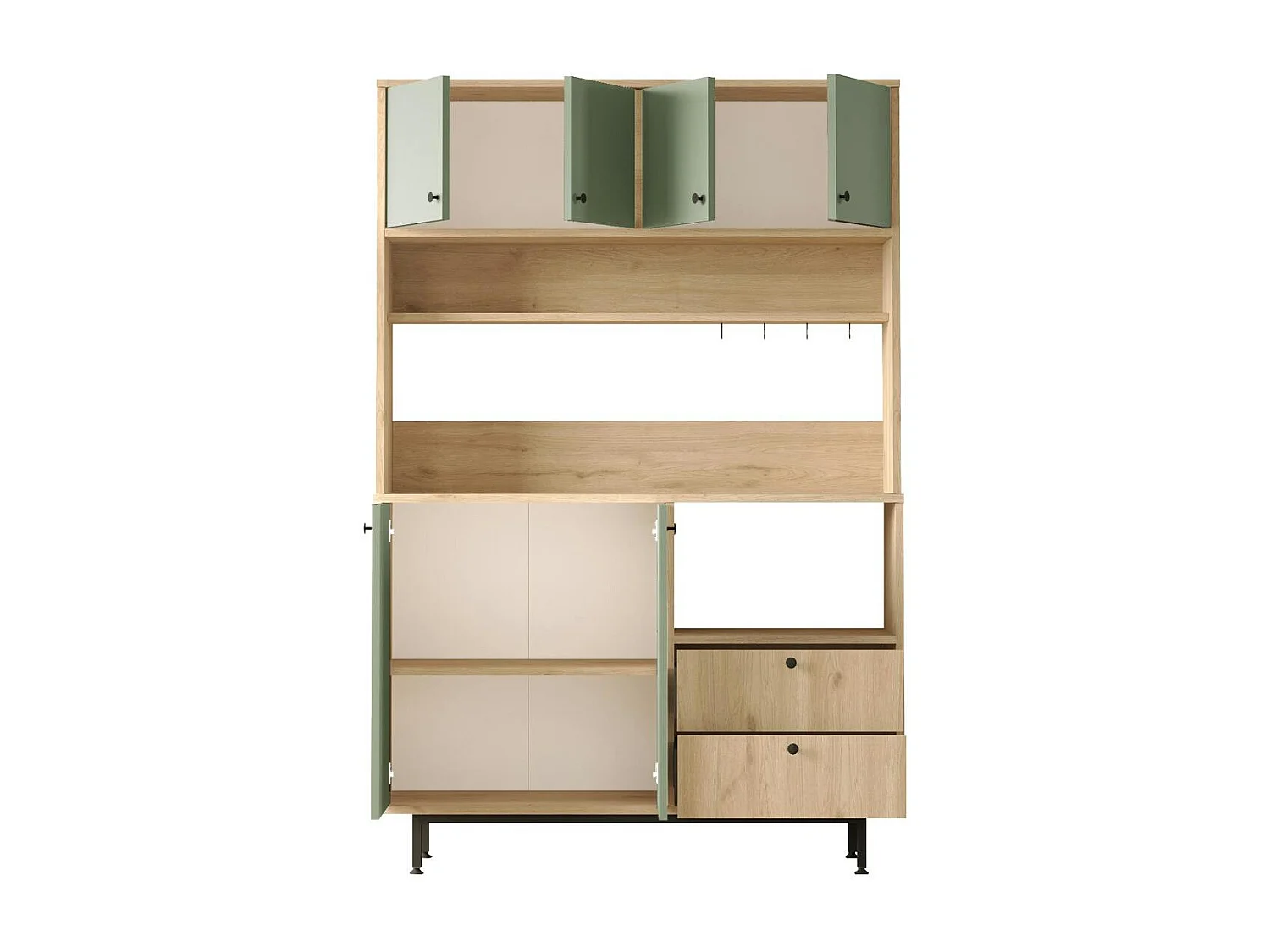 Buffet cuisine bohème niche micro-ondes L 120 cm JENA