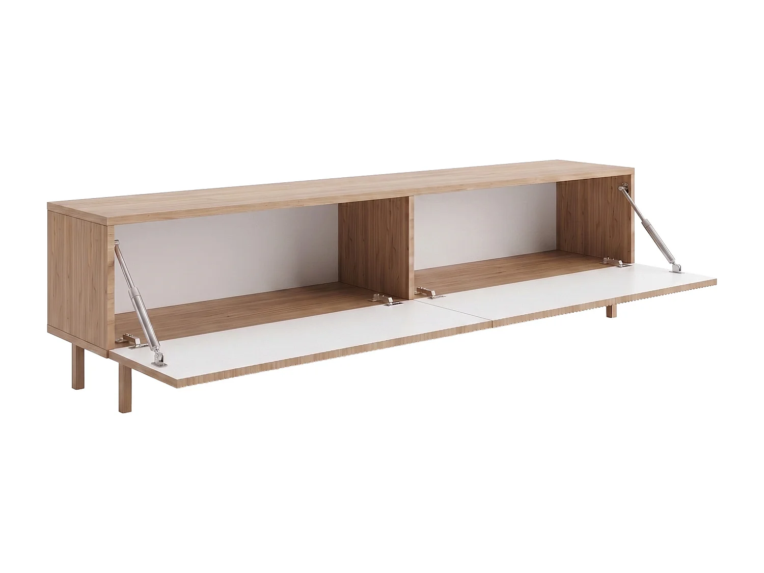 Meuble TV avec 2 portes - Naturel clair - ZUMEYA