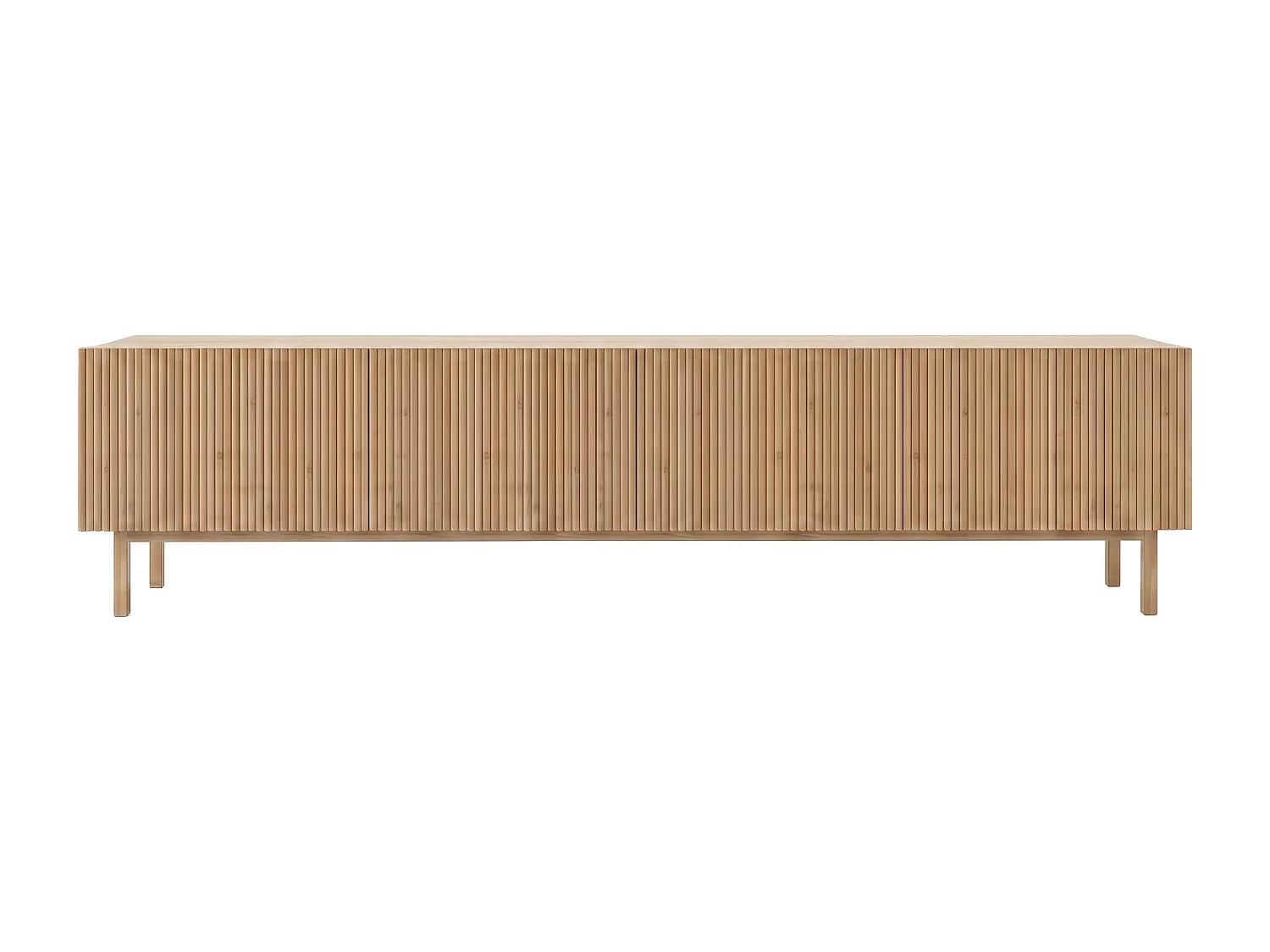 Meuble TV avec 2 portes - Naturel clair - ZUMEYA