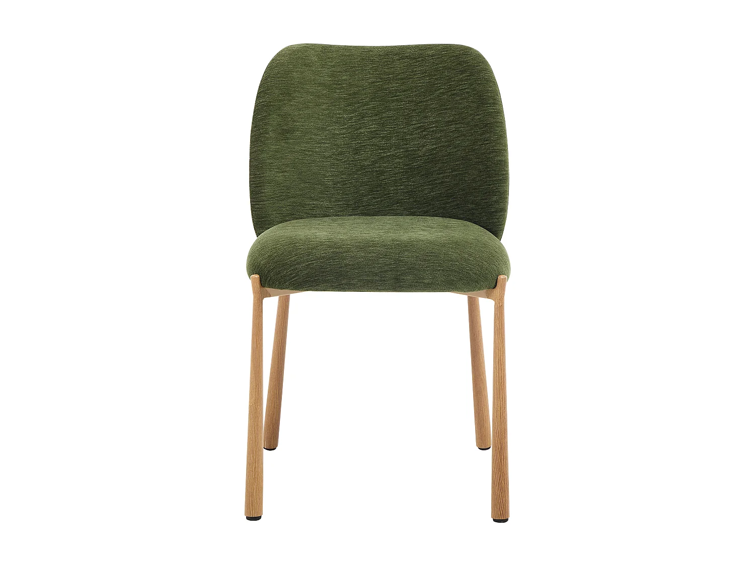 Lot de 2 chaises en tissu texturé et métal effet bois - Vert - JIZAK