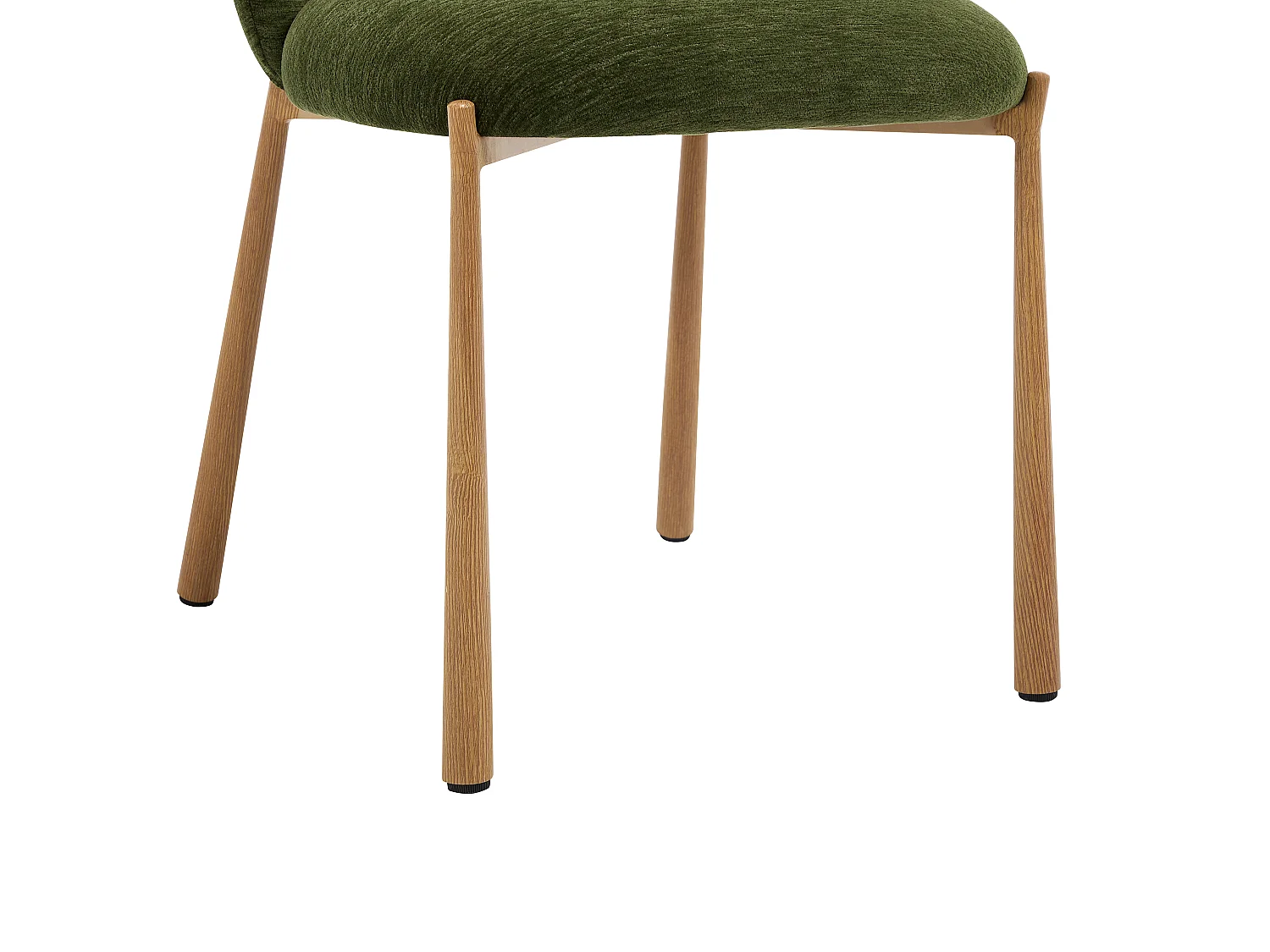 Lot de 2 chaises en tissu texturé et métal effet bois - Vert - JIZAK