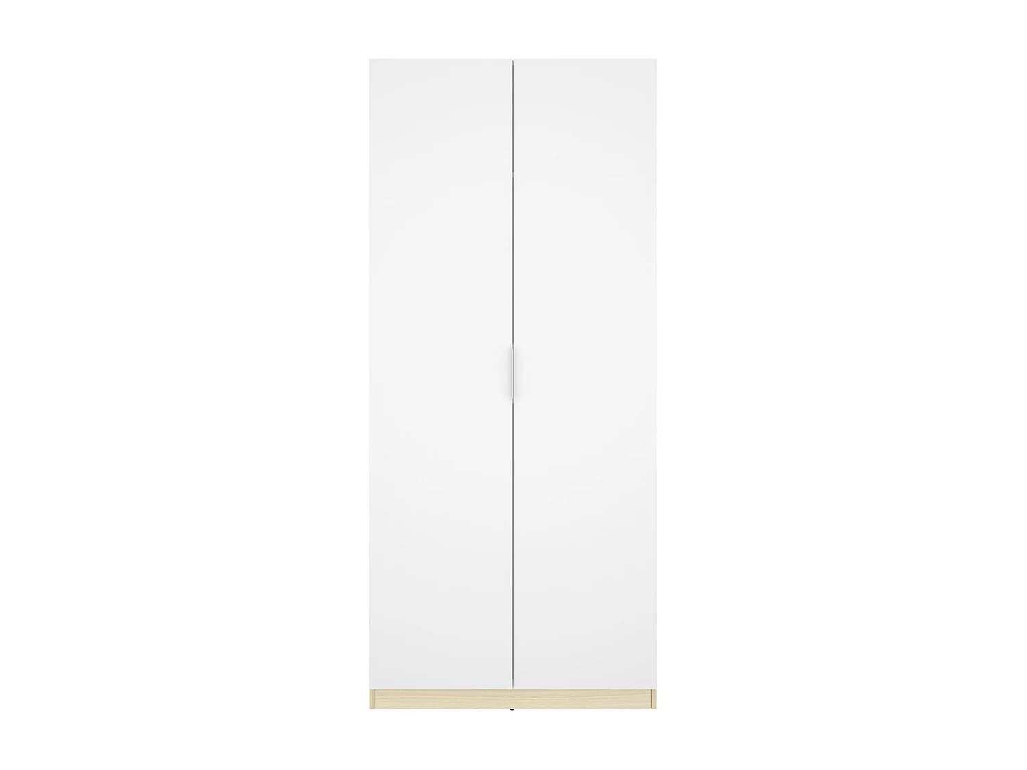Armoire 2 portes – L91 cm – Blanc et naturel clair - KALONY