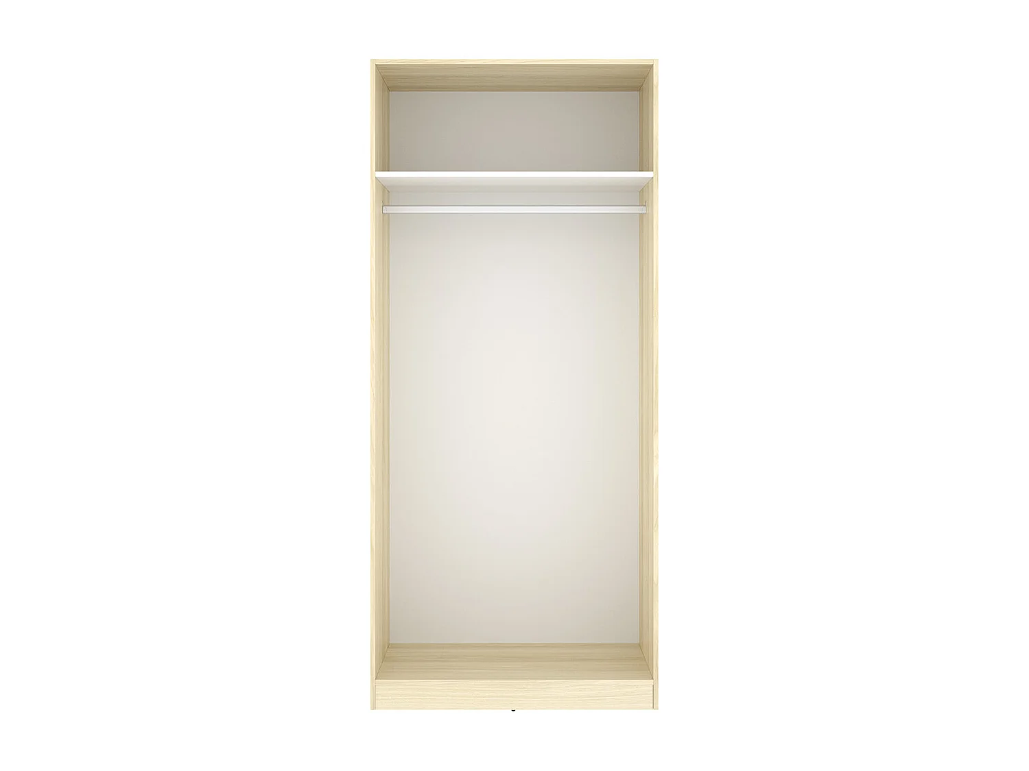 Armoire 2 portes – L91 cm – Blanc et naturel clair - KALONY